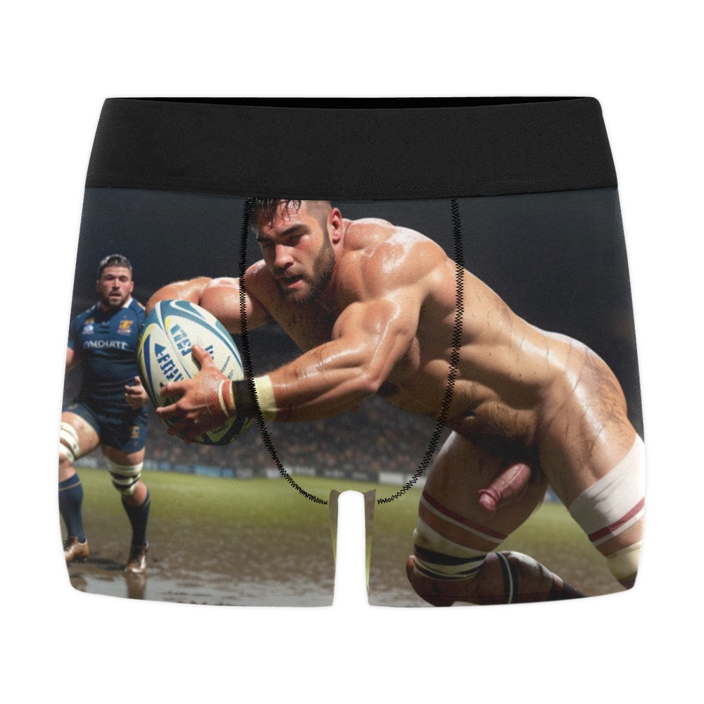 Rugby Tackle Men's Boxer Briefs with Merged Design (Model  L10)