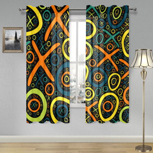 XO0L2-O SYMPLZ Window Curtain Gauze Curtain 28"x63" (Two-Piece)