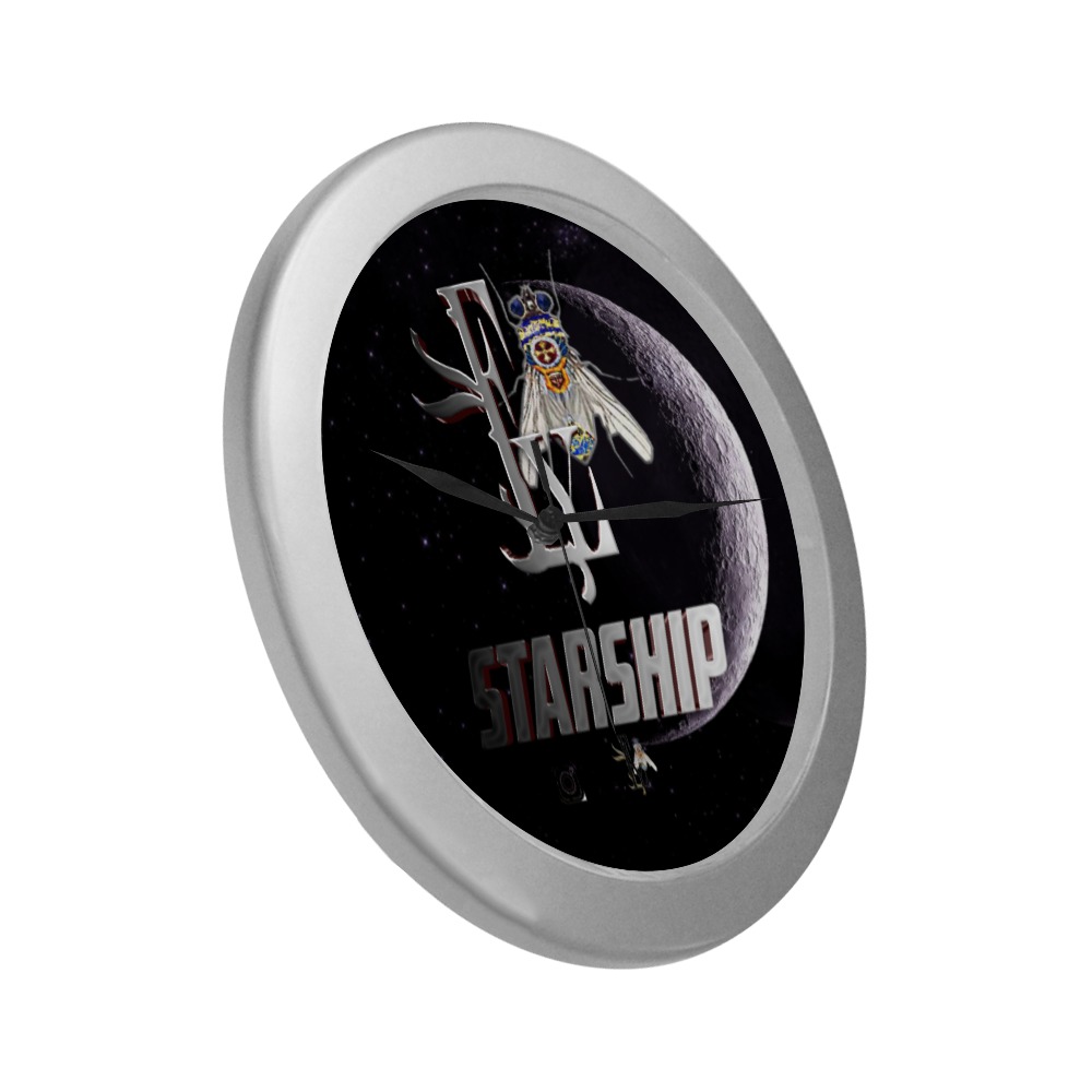 Starship Collectable Fly Silver Color Wall Clock