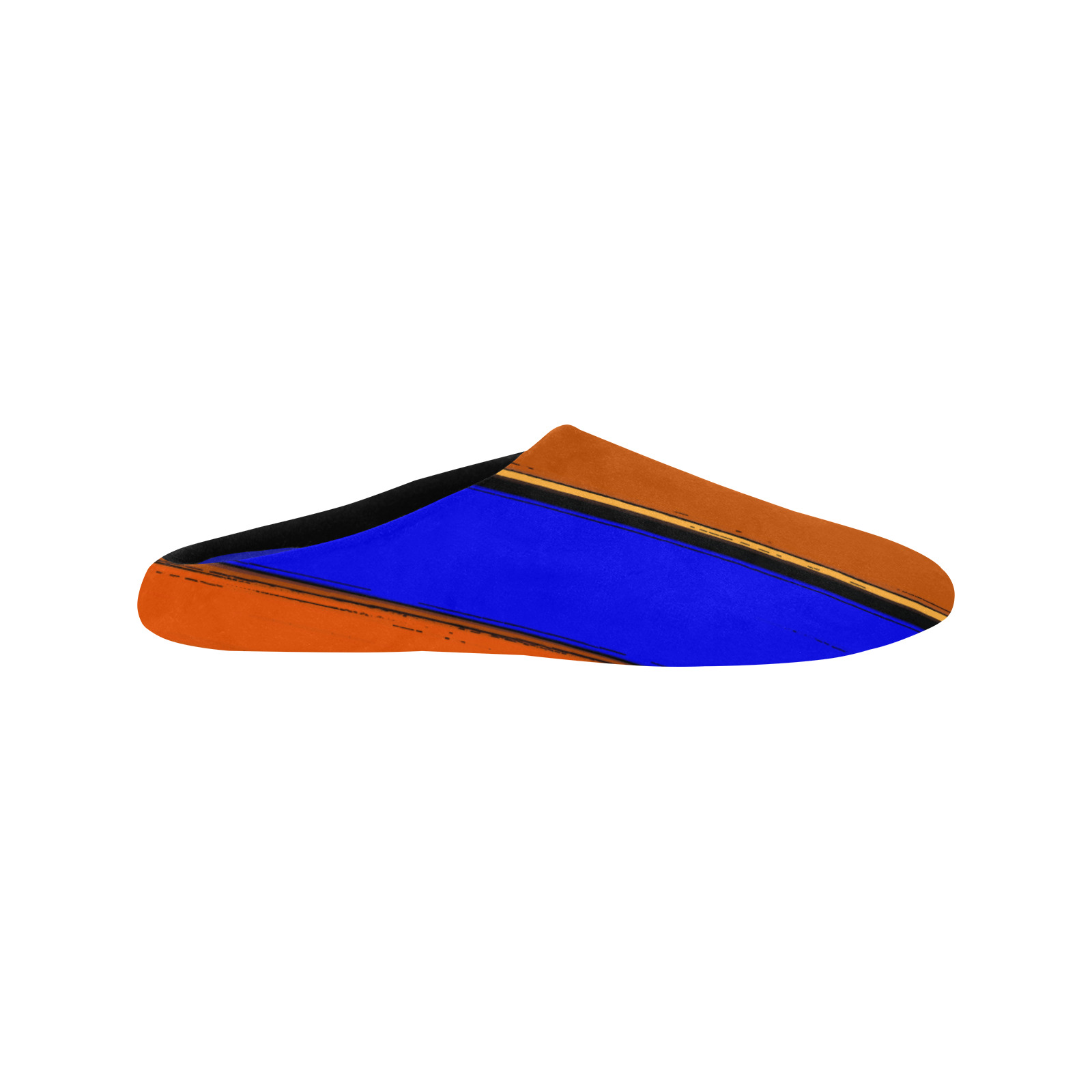 Abstract Blue And Orange 930 Women's Non-Slip Cotton Slippers (Model 0602)