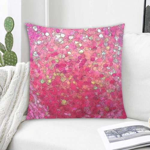 Glittery Pink Custom Zippered Pillow Cases 20"x20" (Two Sides)