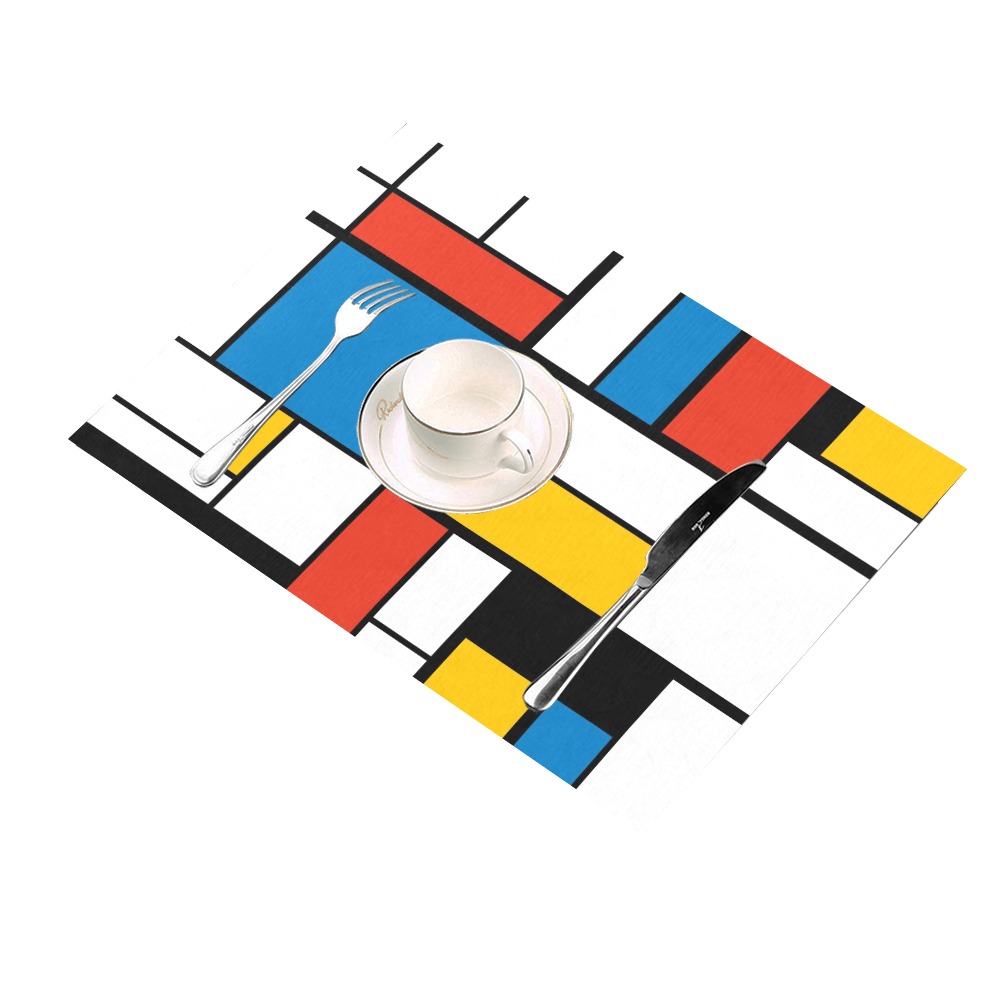 Mondrian De Stijl Modern Placemat 14’’ x 19’’ (Set of 2)