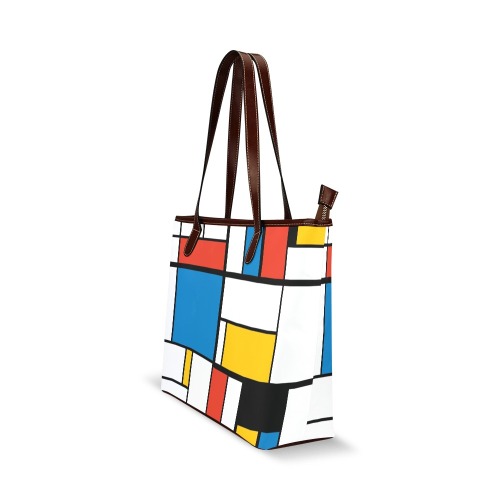 Mondrian De Stijl Modern Shoulder Tote Bag (Model 1646)