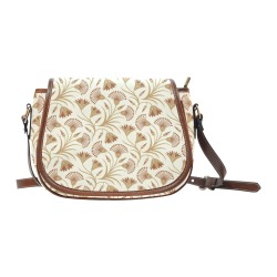 Papyrus and lotus blockprint Saddle Bag/Small (Model 1649) Full Customization