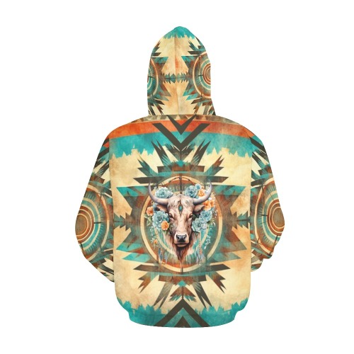 Native American Bll All Over Print Hoodie for Women (USA Size) (Model H13)