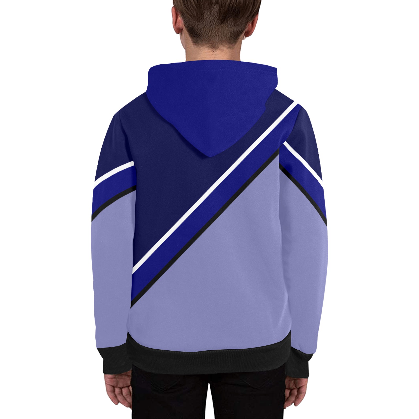 Diagonal Blue White Violet Kids' All Over Print Full Zip Hoodie (Model H39)