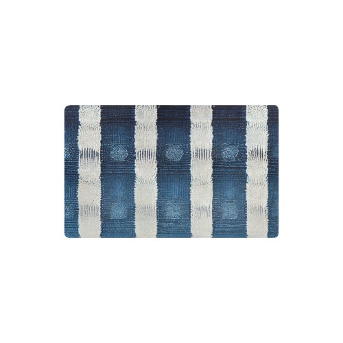 blue and white striped pattern Kitchen Mat 32"x20"