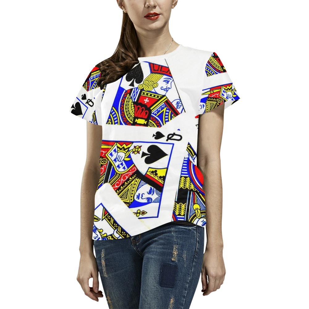 PLAYING CARDS-2 All Over Print T-Shirt for Women (USA Size) (Model T40)