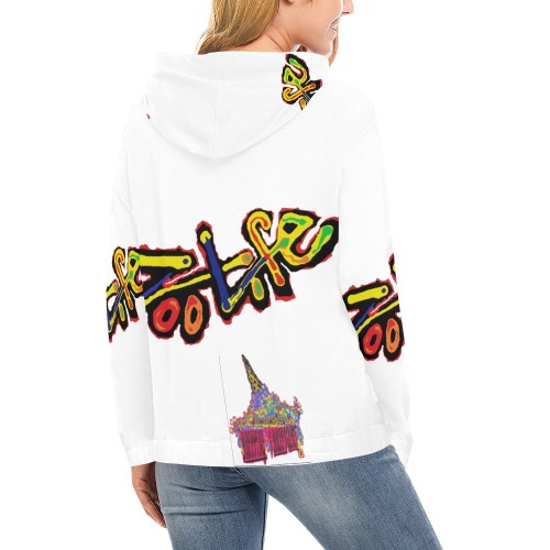 ZL.LOGO.wht All Over Print Hoodie for Women (USA Size) (Model H13)