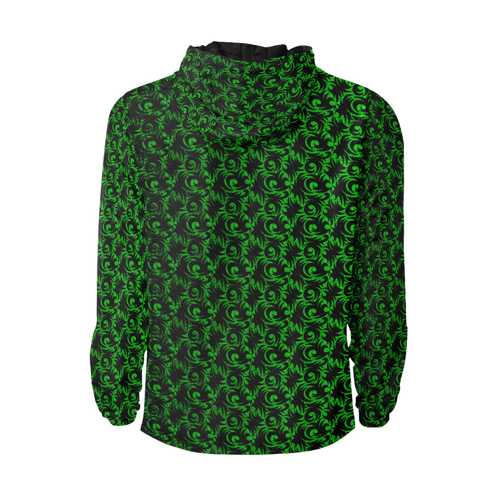 green swirl All Over Print Quilted Windbreaker for Men (Model H35)