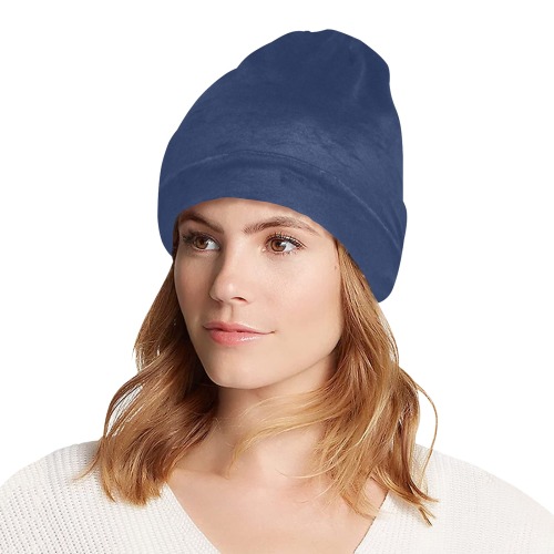 color Delft blue All Over Print Beanie for Adults