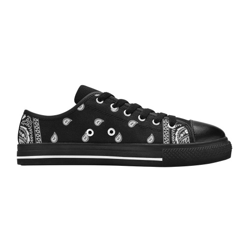 Black Bandana Men's Classic Canvas Shoes (Model 018)