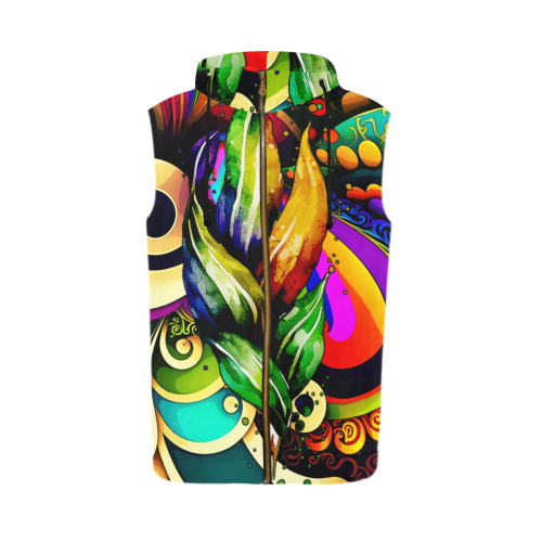 Mardi Gras Colorful New Orleans All Over Print Sleeveless Zip Up Hoodie for Men (Model H16)