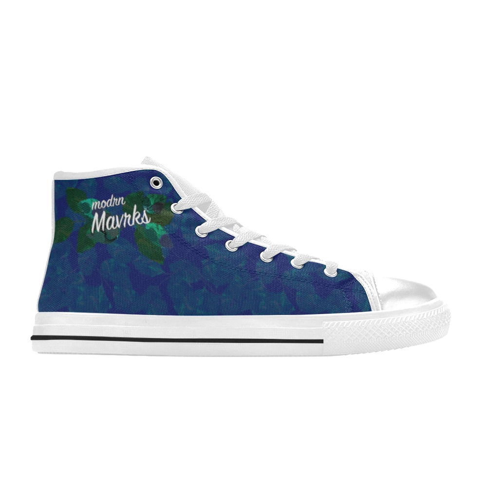 modrn mavrks BLP22_blue Women's Classic High Top Canvas Shoes (Model 017)