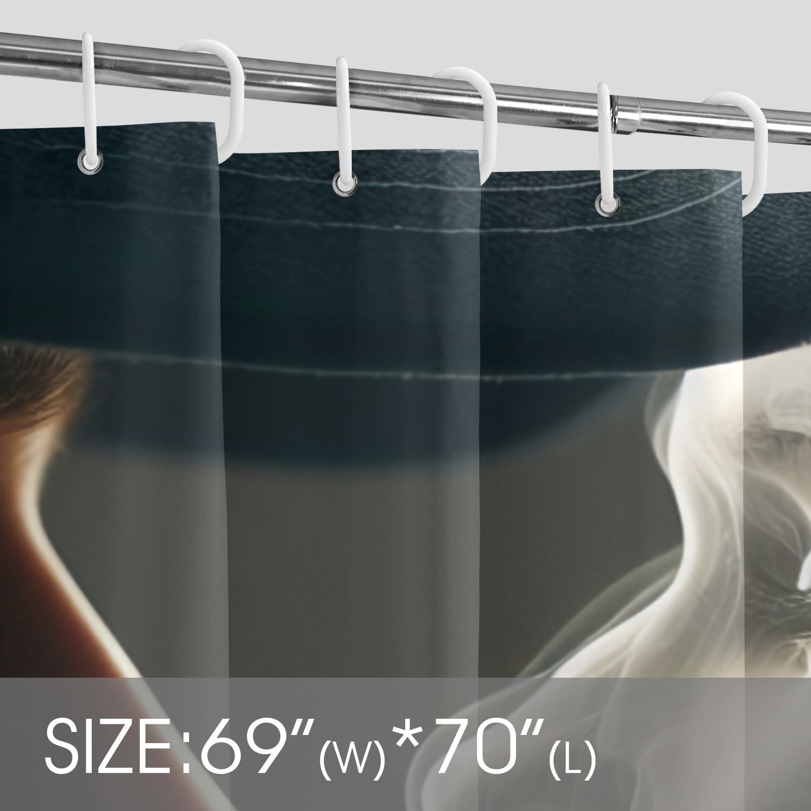 Man's love in smoke - Caucasian Shower Curtain 69"x70"