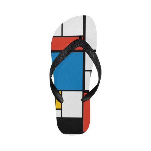 Mondrian De Stijl Modern Flip Flops for Men/Women (Model 040)