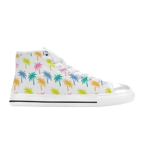 Adorable Palm Trees High Top Canvas Shoes for Kid (Model 017)
