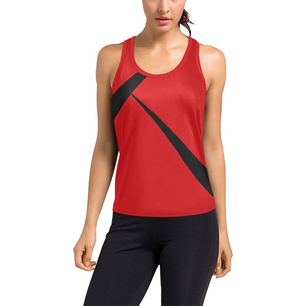 Sexy Red and Black Women's Racerback Tank Top (Model T60)