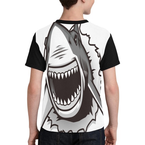 Great White Shark ripping with opened mouth  Boy T Shirt Kids' All Over Print T-shirt (Model T65)