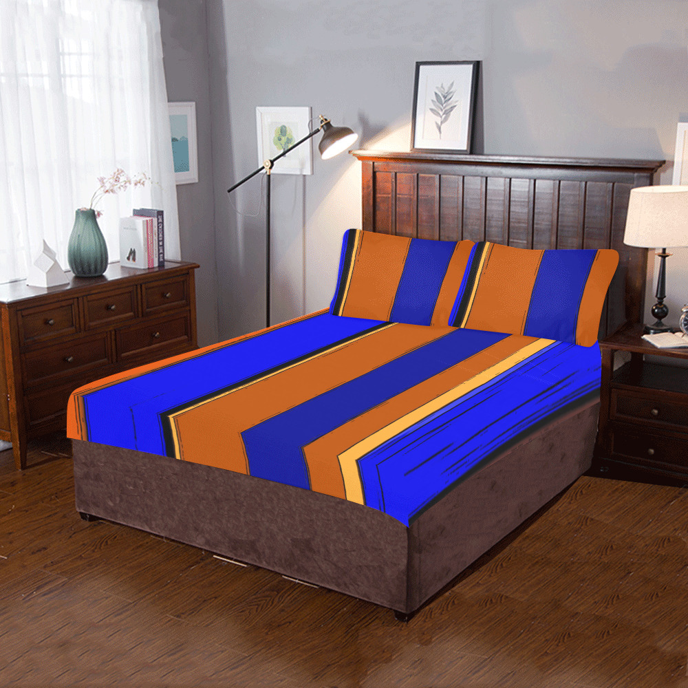 Abstract Blue And Orange 930 3-Piece Bedding Set