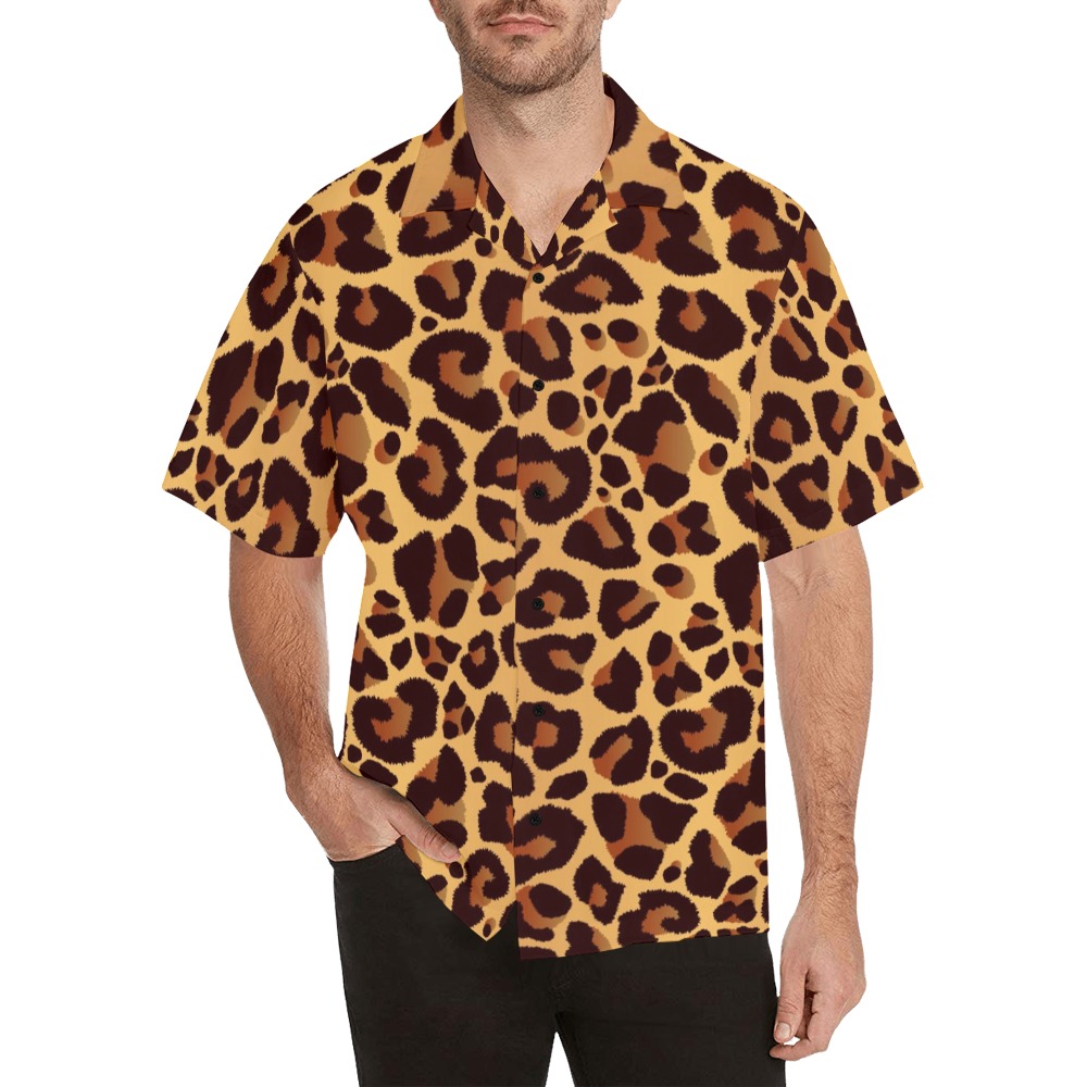 Leopard Print T shirt Hawaiian Shirt (Model T58)