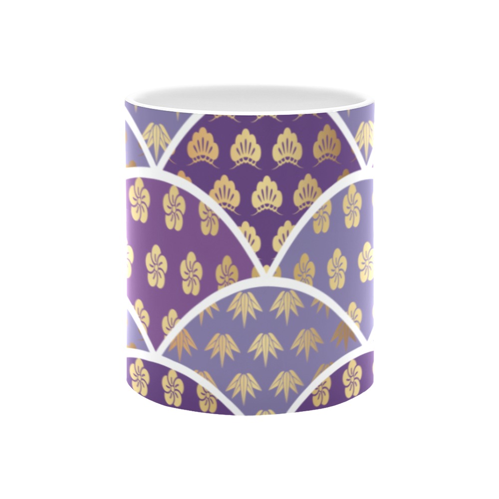 Purple and gold mosaic pattern White Mug(11OZ)