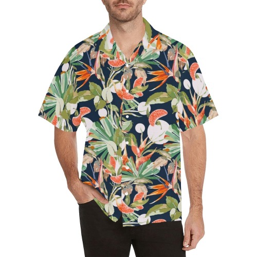 Dark modern paint tropical paradise Hawaiian Shirt (Model T58)