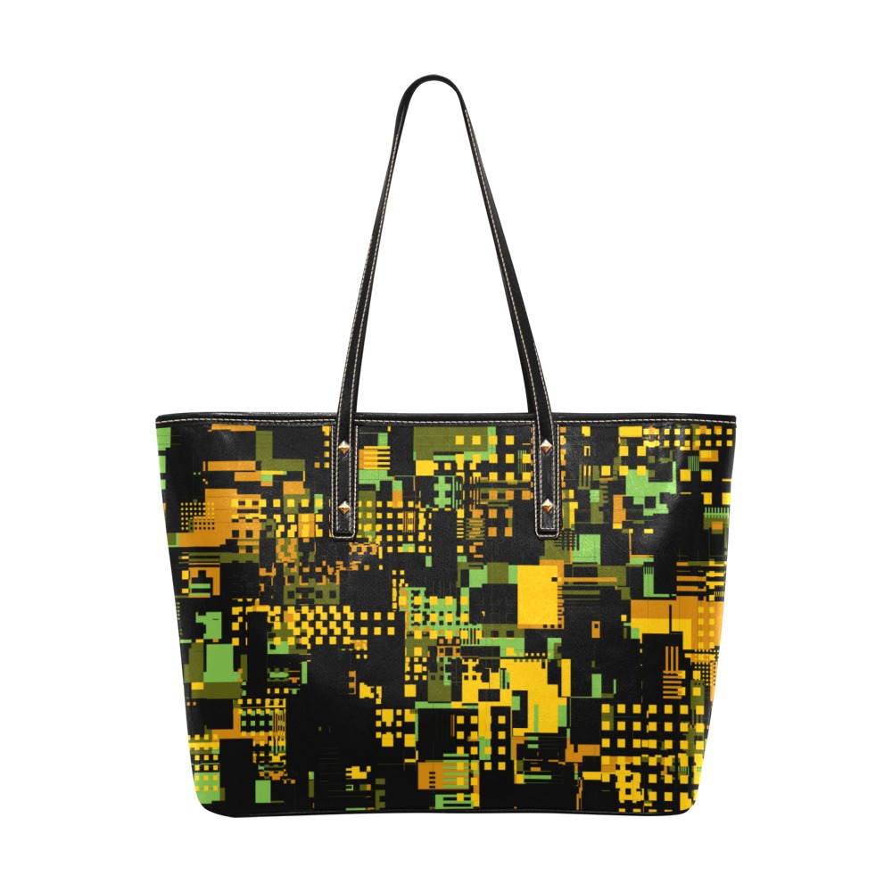 City Camo Chic Leather Tote Bag (Model 1709)
