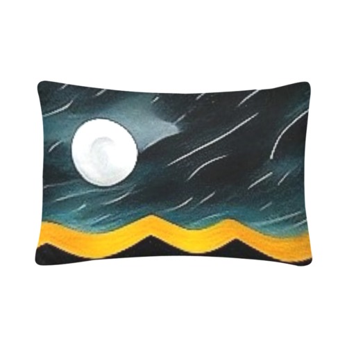 abstract ocean wave's on a full moon Custom Pillow Case 20"x 30" (One Side) (Set of 2)