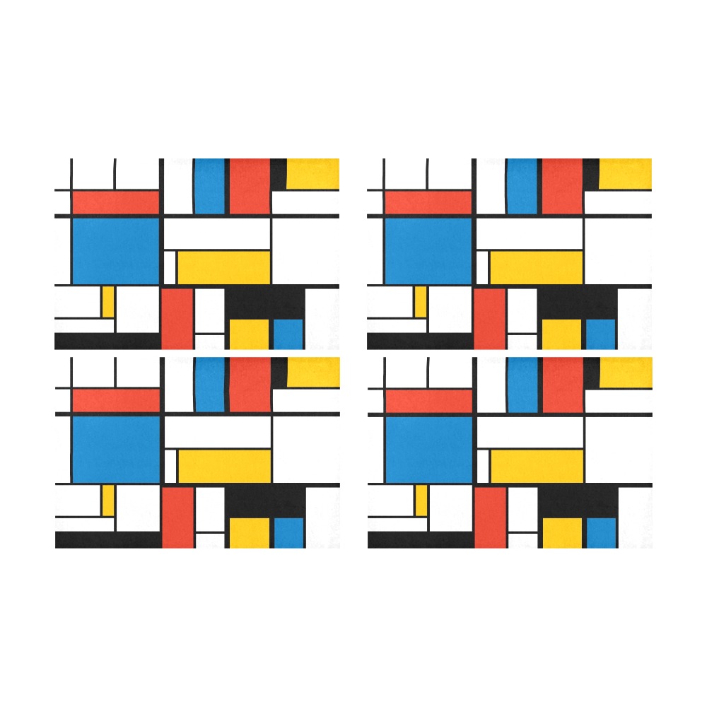 Mondrian De Stijl Modern Placemat 12’’ x 18’’ (Set of 4)