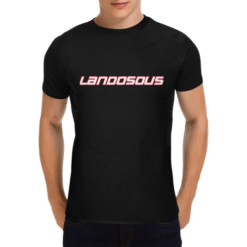 Landosous World Black Men's T-Shirt in USA Size (Two Sides Printing)