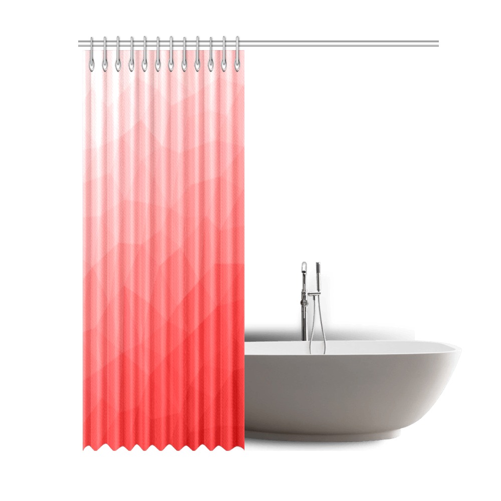 Red gradient geometric mesh pattern Shower Curtain 69"x84"