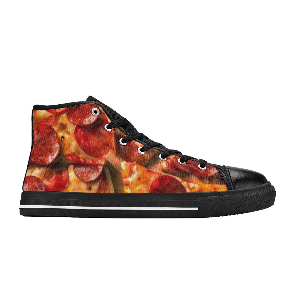 PEPPERONI PIZZA 11 Women's Classic High Top Canvas Shoes (Model 017)