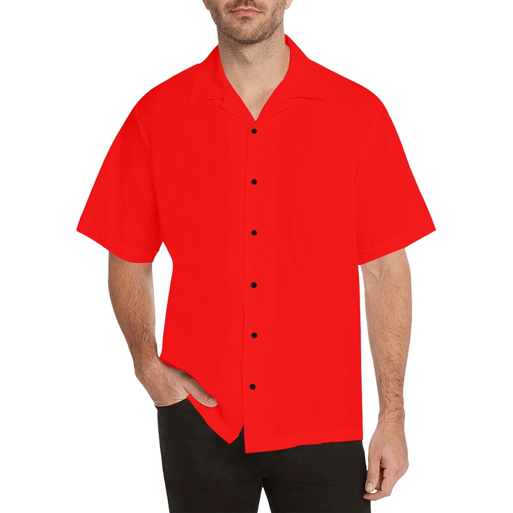 Merry Christmas Red Solid Color Hawaiian Shirt (Model T58)