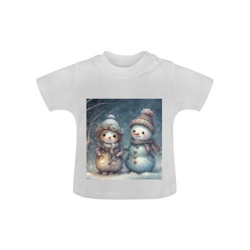 Snowman Couple Baby Classic T-Shirt (Model T30)