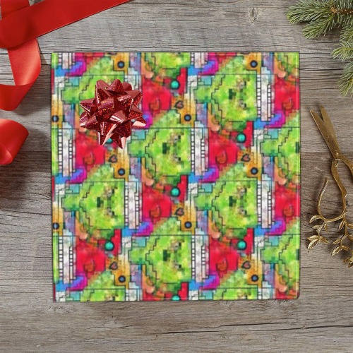 Green Christmas by Nico Bielow Gift Wrapping Paper 58"x 23" (2 Rolls)