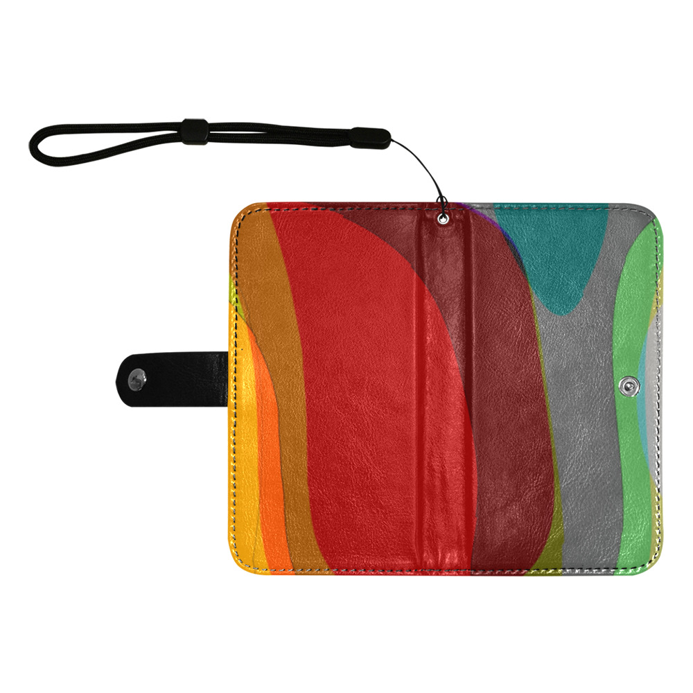 Colorful Abstract 118 Flip Leather Purse for Mobile Phone/Large (Model 1703)