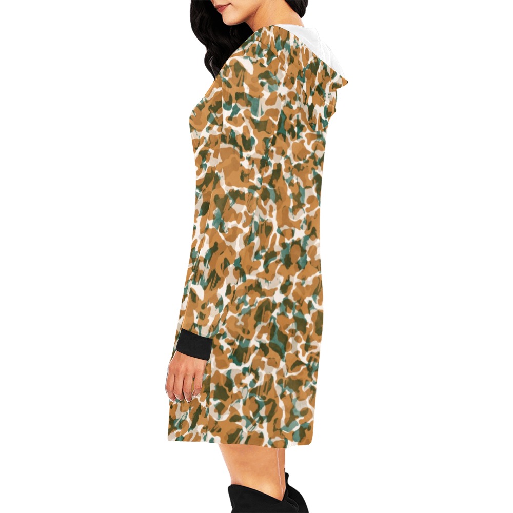 0040-Wild skin animal-58S All Over Print Hoodie Mini Dress (Model H27)