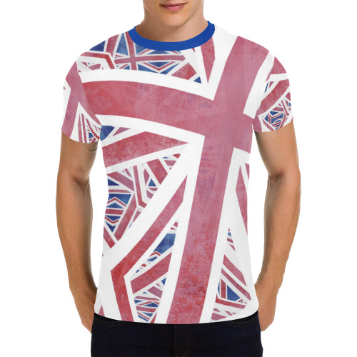 Abstract Union Jack British Flag Collage All Over Print T-Shirt for Men (USA Size) (Model T40)