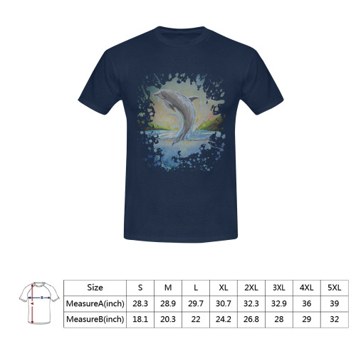 Dolphin Swim Men's T-Shirt in USA Size (Front Printing Only)
