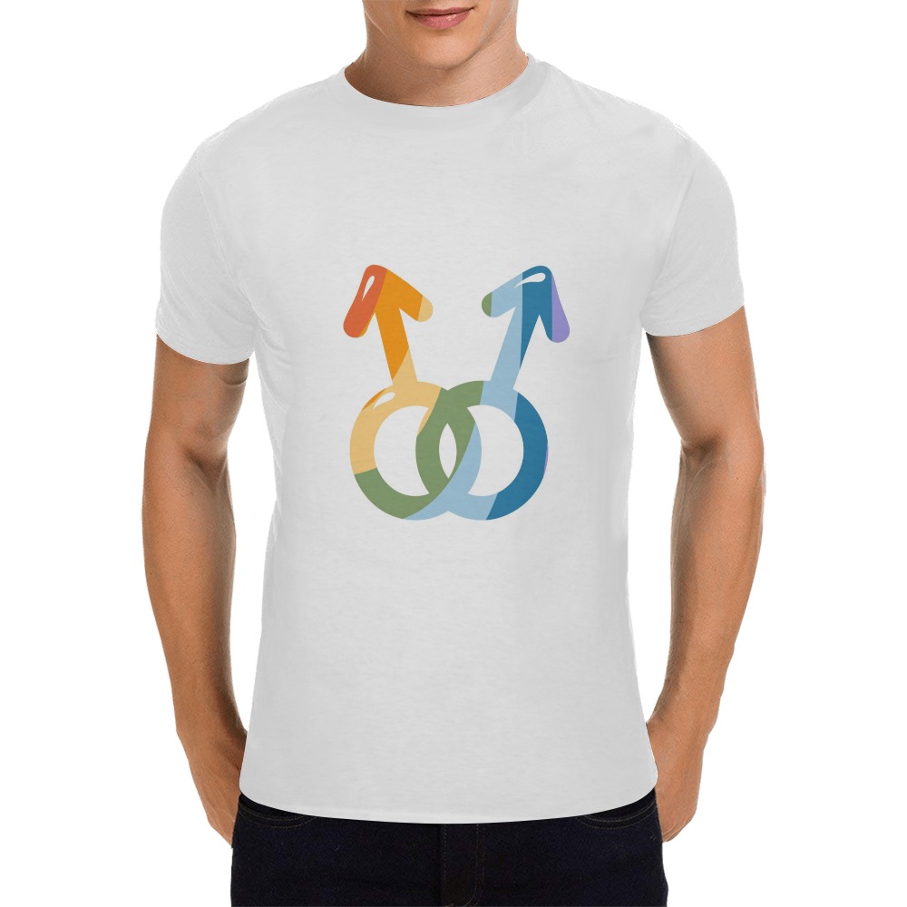 Gay Male Symbol Men's T-Shirt in USA Size (Front Printing Only)