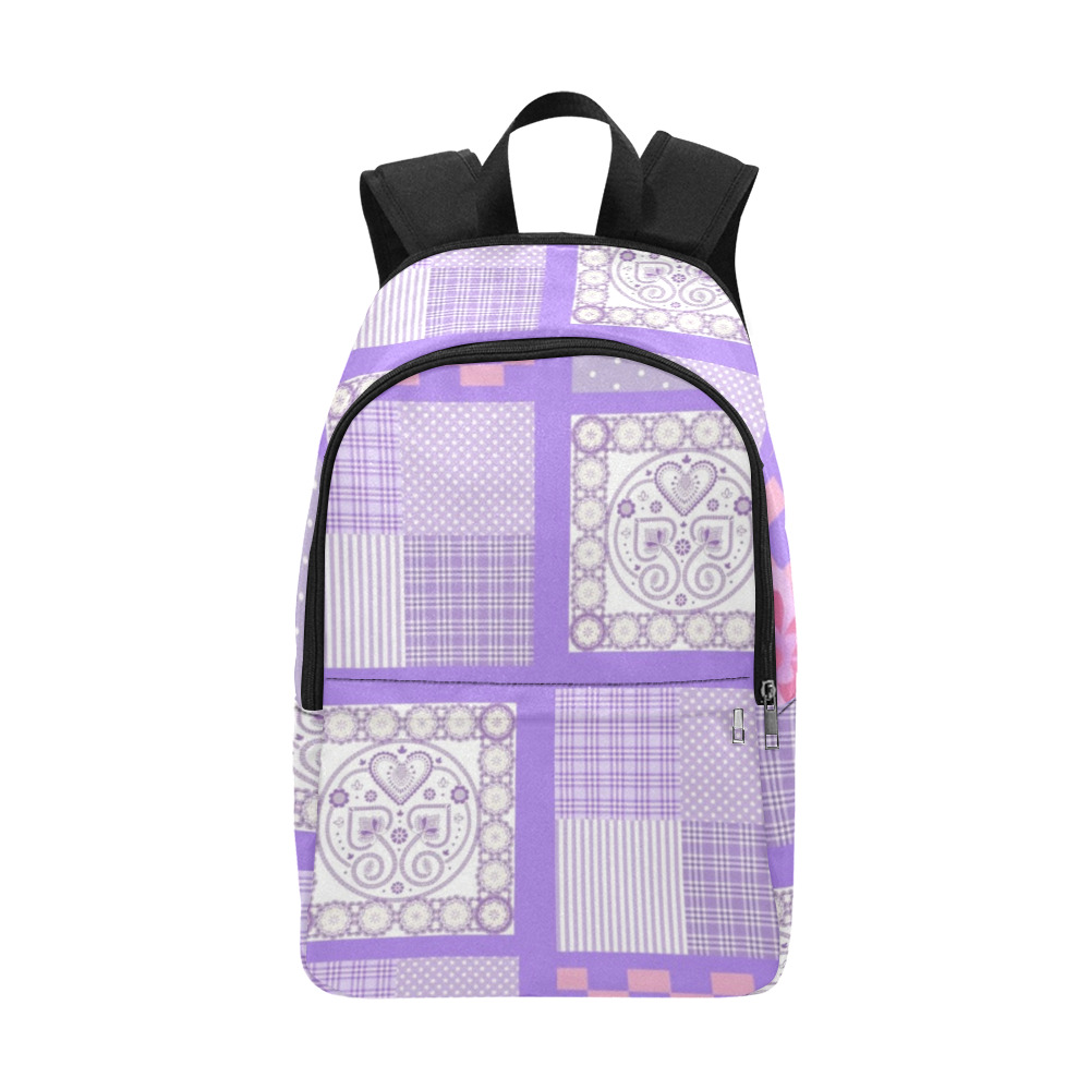 Pink and Purple Patchwork Design Fabric Backpack for Adult (Model 1659)