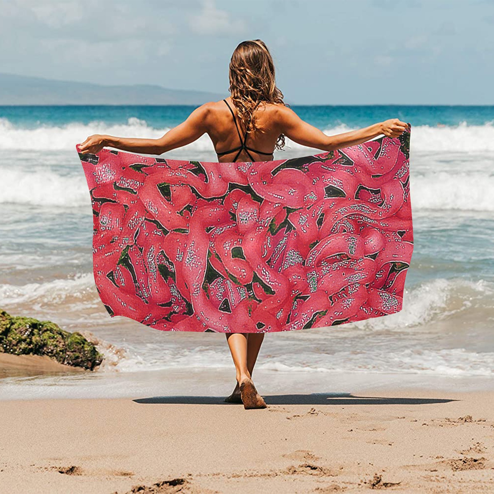 Red Ramen Beach Towel 30"x 60"