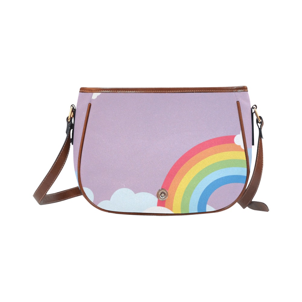 Violet Rainbow Clouds Saddle Bag Saddle Bag/Large (Model 1649)