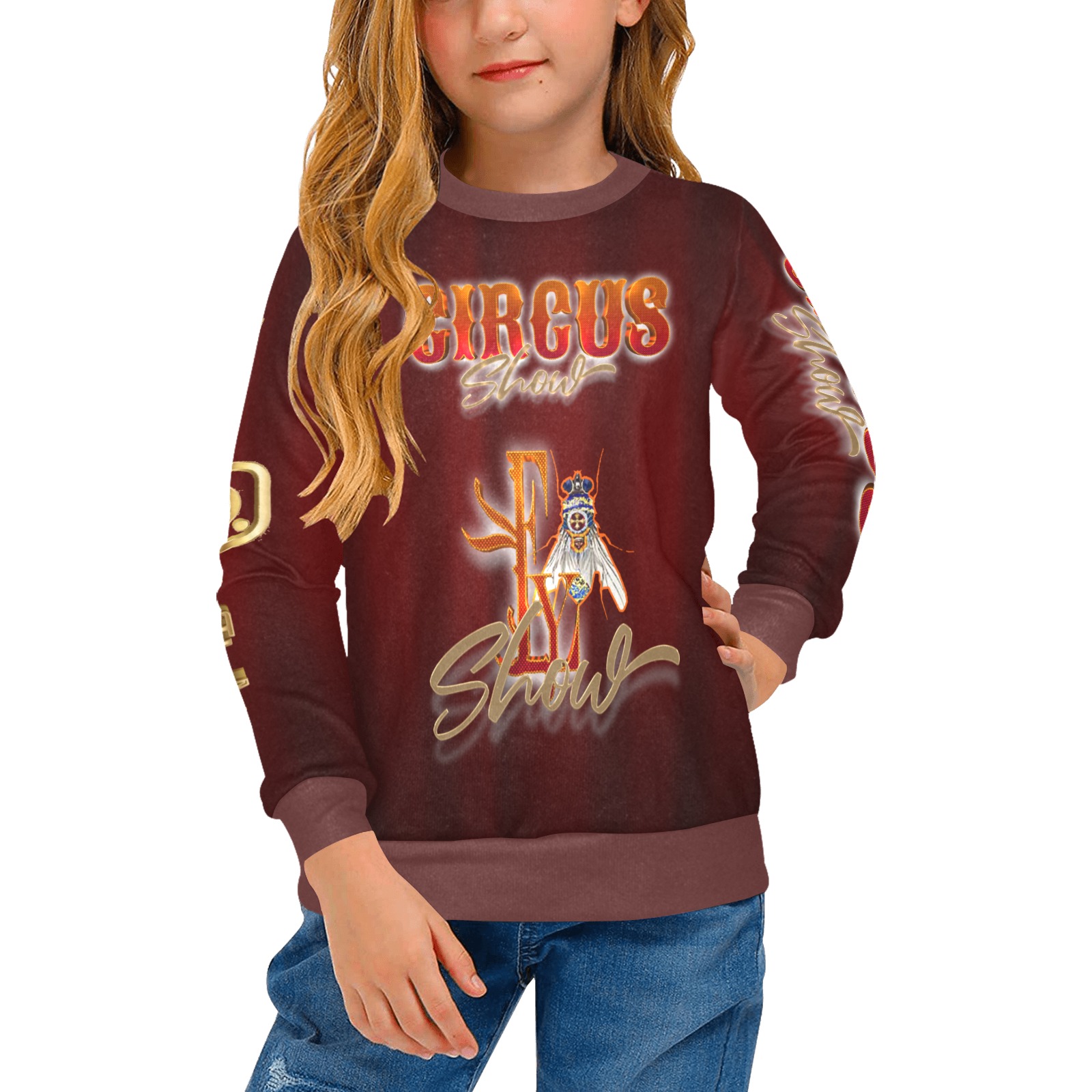 Circus Collectable Fly Girls' All Over Print Crew Neck Sweater (Model H49)