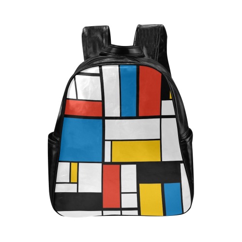 Mondrian De Stijl Modern Multi-Pockets Backpack (Model 1636)