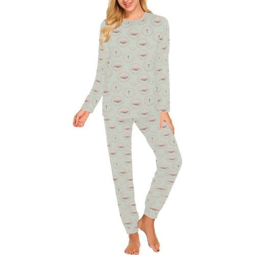 Dragonfly Garden Sage Knit Two Piece PJ Set