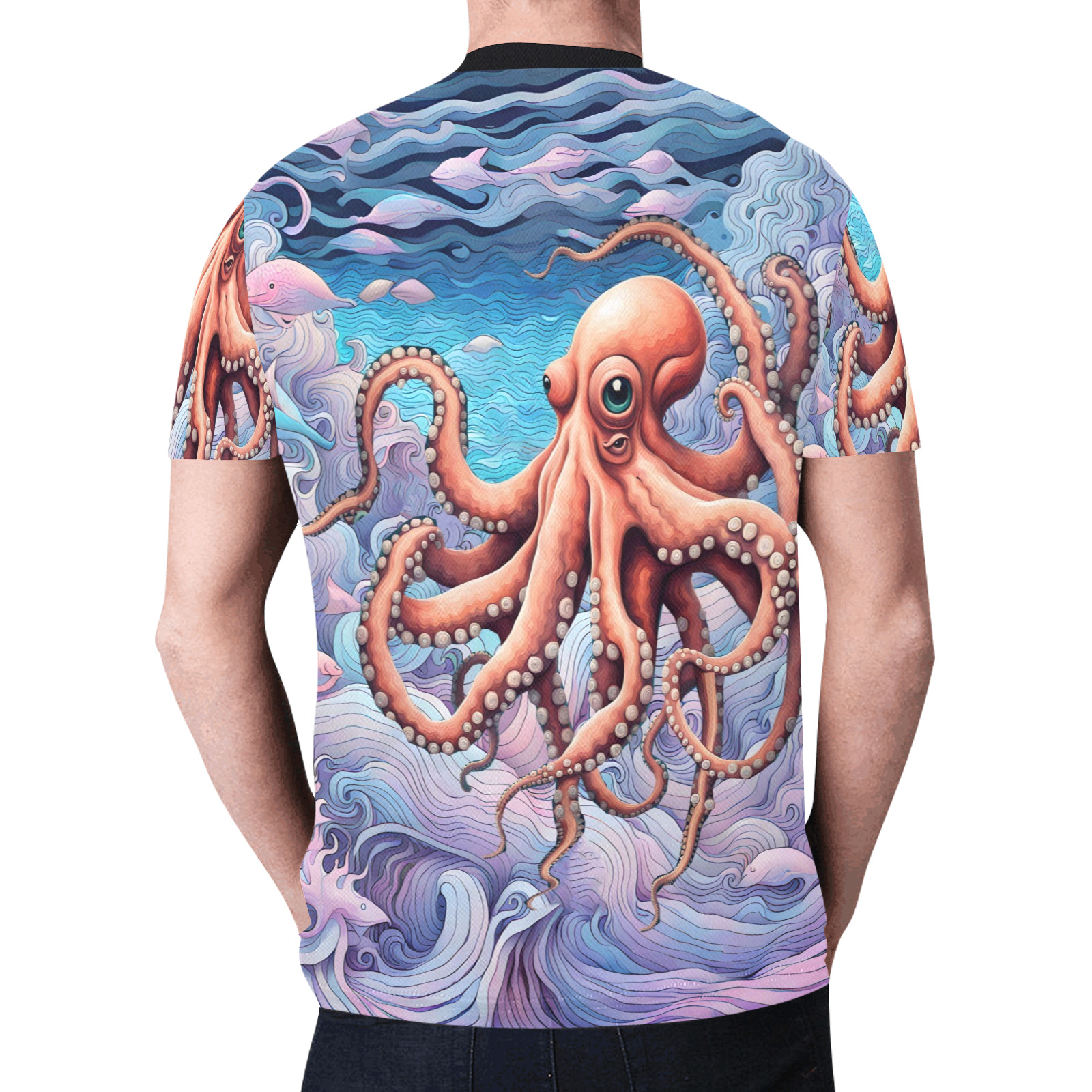 Octopus New All Over Print T-shirt for Men (Model T45)