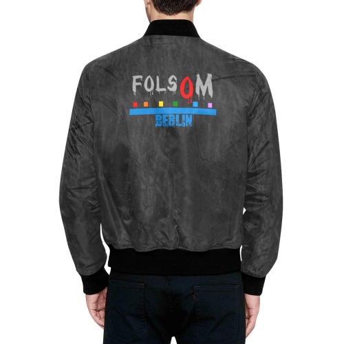 Folsom berlin by Fetishworld All Over Print Quilted Bomber Jacket for Men (Model H33)
