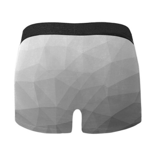 Grey Gradient Geometric Mesh Pattern Men's All Over Print Boxer Briefs (Model L10)
